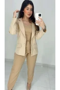 BLAZER MG LONGA ALFAIATARIA - Bege