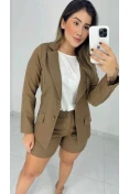 Blazer Alfaiataria Alongado - Caqui