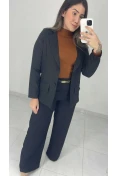 Blazer Alfaiataria Alongado - Preto