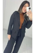 Blazer Alfaiataria Alongado - Preto