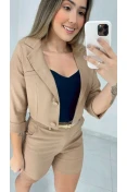 Blazer Curto De Linho - Nude