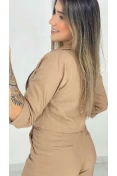 Blazer Curto De Linho - Nude