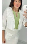 Blazer Curto De Linho - Off white