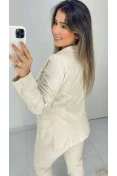 Blazer Manga Longa Linho - Natural