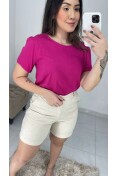 Blusa Básica Viscolinho - Rosa Blusa Básica Viscolinho - Rosa