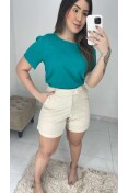 Blusa Básica Viscolinho - Verde jade Blusa Básica Viscolinho - Verde jade