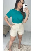 Blusa Básica Viscolinho - Verde jade Blusa Básica Viscolinho - Verde jade