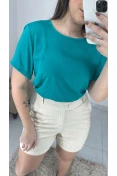 Blusa Básica Viscolinho - Verde jade