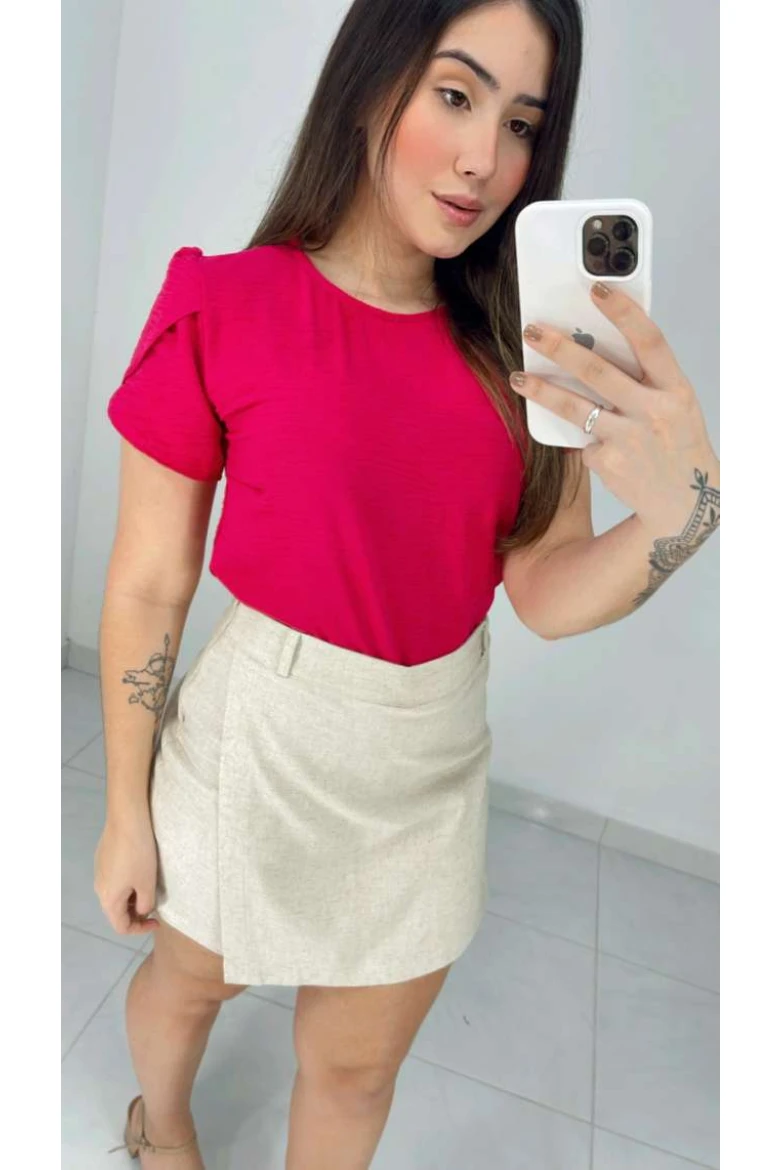 Blusa Manga Tulipa - Rosa