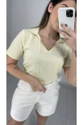 Blusa Gola Polo Viscose - Amarelo manteiga