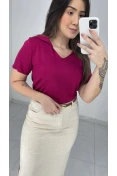 Blusa Gola Polo Viscose - Magenta