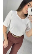 Blusa Manga Curta Básica Duna - Of white