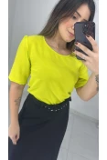 Blusa Manga Curta Básica Duna - Verde lima