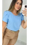 Blusa Manga Tulipa - Azul bebe