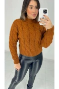 Blusa Tricot Trança - Ferrugem