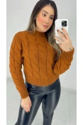 Blusa Tricot Trança - Ferrugem