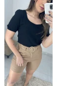 Blusa Viscolinho Detalhe Viés - Preto