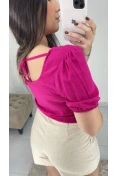 Blusa Viscolinho Detalhe Viés - Rosa