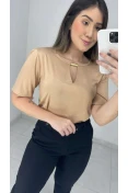 Blusa Viscose C/ Gota E Metal - Bege