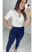 Blusa Viscose C/ Gota E Metal - Of white