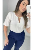 Blusa Viscose C/ Gota E Metal - Of white