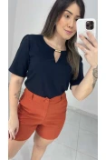 Blusa Viscose C/ Gota E Metal - Preto