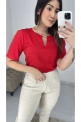 Blusa Viscose C/ Gota E Metal - Vermelho Blusa Viscose C/ Gota E Metal - Vermelho