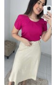 Blusa Viscose C/ Pregas - Rosa