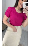 Blusa Viscose C/ Pregas - Rosa