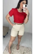 Blusa Viscose C/ Pregas - Vermelho