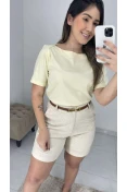 Blusa Viscose Decote Canoa - Amarelo manteiga Blusa Viscose Decote Canoa - Amarelo manteiga