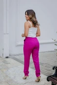 Calça Jogger Linho - Fucsia