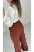 Calça Pantalona Linho C/ Cinto - Cacau