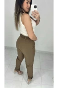 Calça Reta Alfaiataria - Caqui