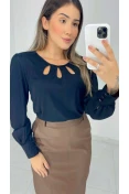 Camisa Gotas C/ Punho - Preto