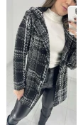 Casaco Tweed Alongado - Tweed preto