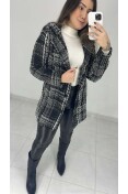 Casaco Tweed Alongado - Tweed preto