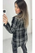 Casaco Tweed Alongado - Tweed preto