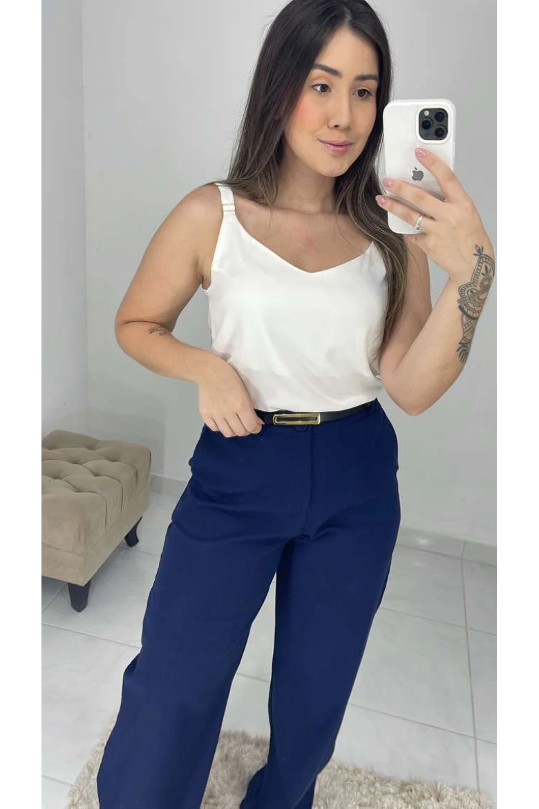 Regata Alça Viscose - Of white