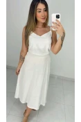 SAIA MIDI LINHO RAMI - Off white