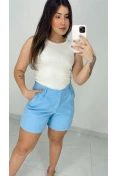 SHORTS ALFAIATARIA - Azul bebe