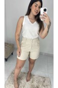 Shorts Linho Cós (Forrado) - Natural