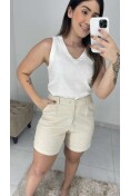 Shorts Linho Cós (Forrado) - Natural