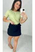 Shorts Saia De Linho Pingente - Preto