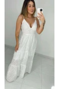 Vestido Alça Longo Laise - Branco