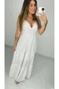 Vestido Alça Longo Laise - Branco