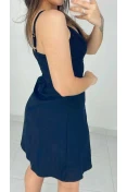 Vestido Curto De Linho - Preto