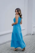 Vestido De Alça Duna Com Botões - Azul