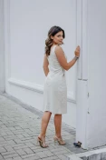 Vestido Midi De Linho Com Bolso - Natural